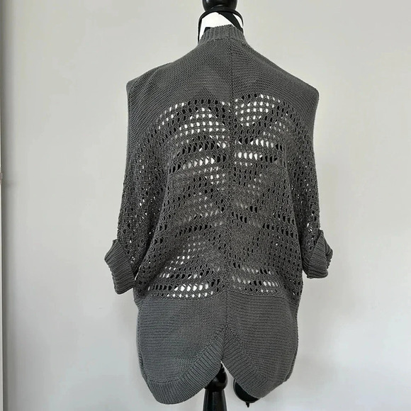 Pink Rose Grey Cardigan Sweater Sz XS - Picture 4 of 5